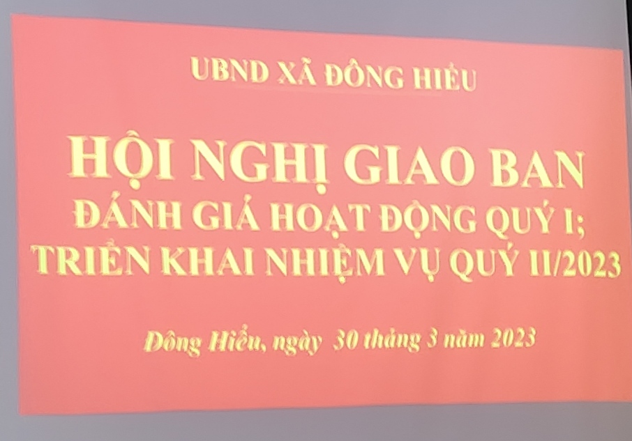 UBND xã tổ chức hội nghị giao ban Quý I/2023